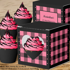 Buffalo Karo - Rosa und Schwarz - Herz Gefallen Bo Geschenkschachtel