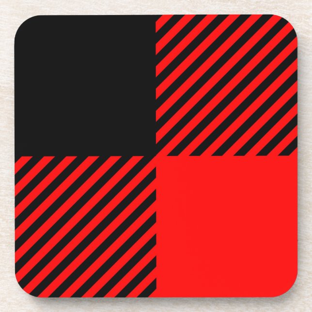 Buffalo Karo Rot und Schwarz Lumberjack Karierte D Getränkeuntersetzer (Vorderseite)