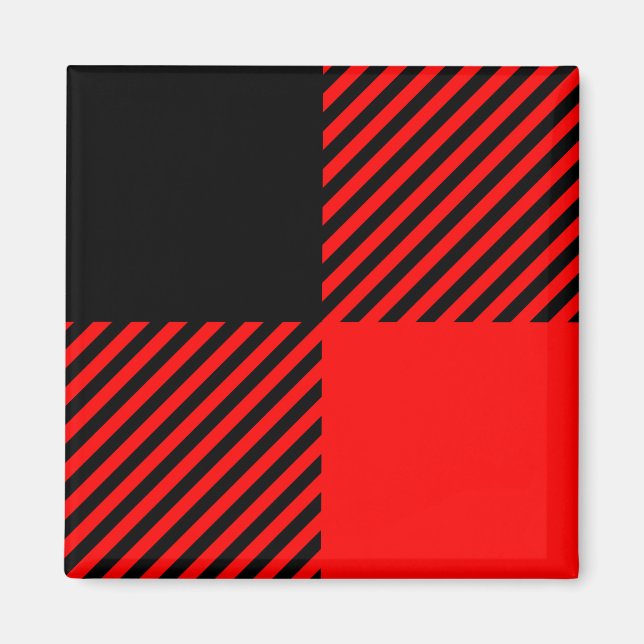 Buffalo Karo Rot und Schwarz Lumberjack Karierte D Magnet (Vorne)