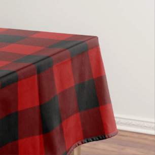 Buffalo Karo Rot und Schwarze Quadrate Kariert Tischdecke