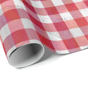 Buffalo Karo Rot und Weiß Geschenkpapier