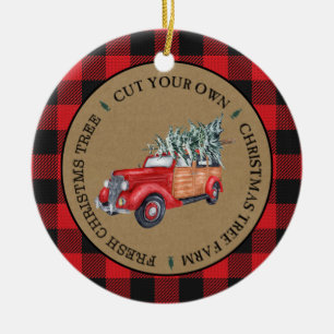 Buffalo Karo Schnitt Deinen Eigenen Baum Vintage L Keramik Ornament