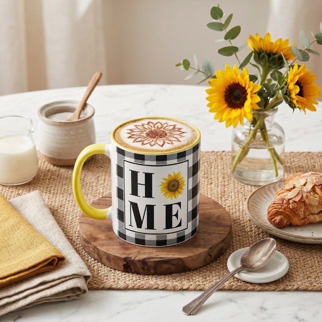 Buffalo Karo Sonnenblume "Zuhause" Tasse (Von Creator hochgeladen)
