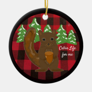 Buffalo-Karo-Tier-Hüttenleben-Keramik-Ornament Keramik Ornament