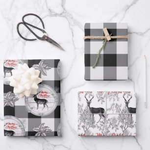 Buffalo Karo Weihnachten Geschenkpapier Set
