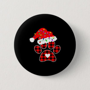Buffalo Karo Weihnachts Pfoten Hund mit Santa Hut Button