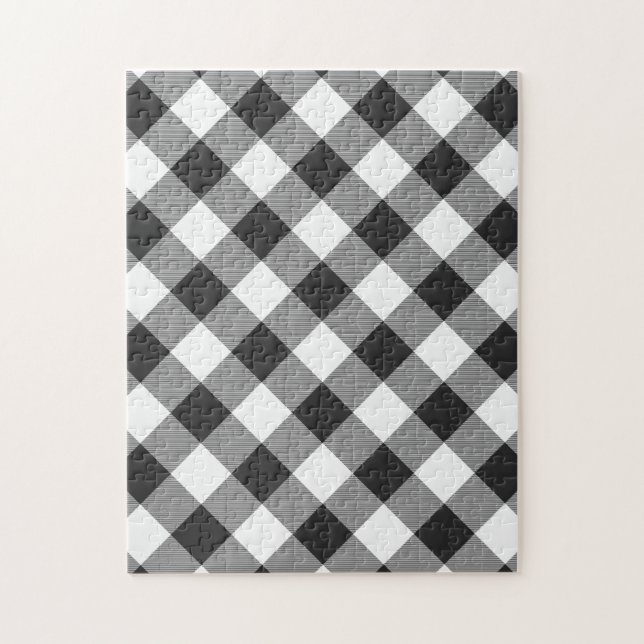 Buffalo Karo White Clan Tartan Kariertes Muster Puzzle (Vertikal)