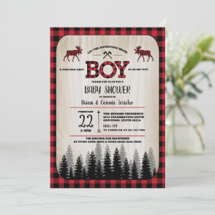 Buffalo Karo Woodland Lumberjack Babydusche Einladung