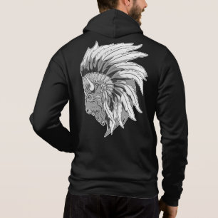 Buffalo Kopf mit indianischer Hitze Hoodie