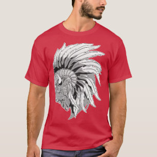 Buffalo Kopf mit indianischer Kopfhaut T-Shirt
