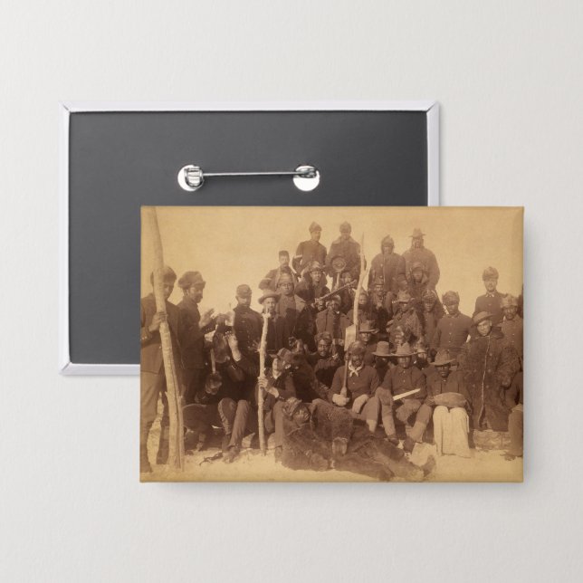 Buffalo-Krieger: Amerikanische Kampferei Button (Vorderseite/Rückseite)