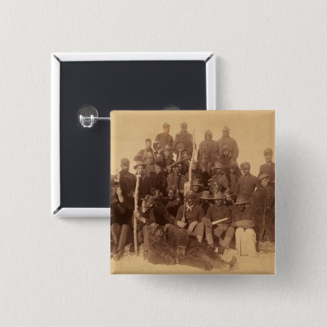 Buffalo-Krieger: Amerikanische Kampferei Button (Vorne & Hinten)