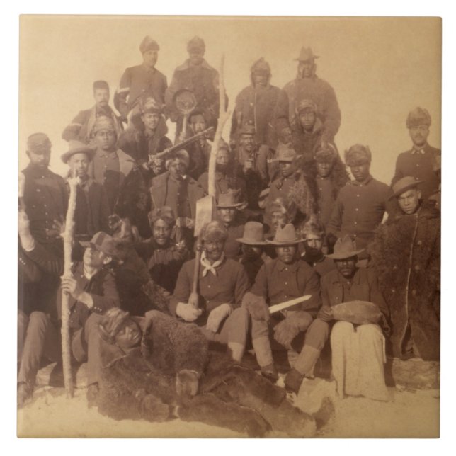 Buffalo-Krieger: Amerikanische Kampferei Fliese (Vorderseite)