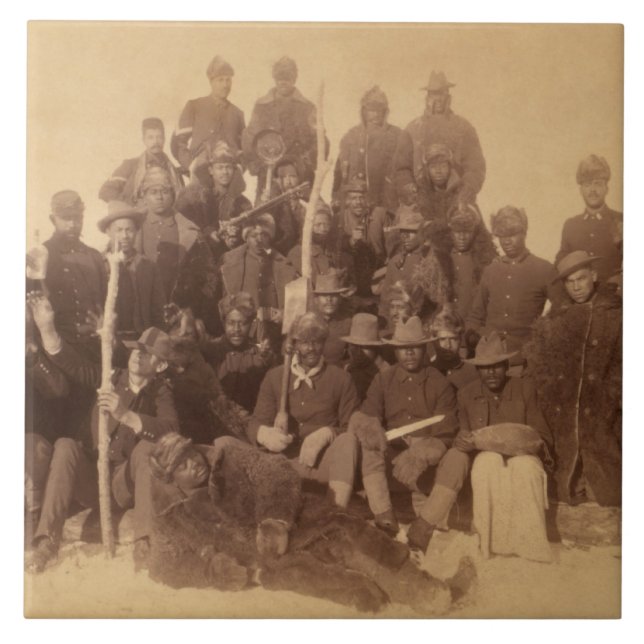 Buffalo-Krieger: Amerikanische Kampferei Fliese (Vorderseite)