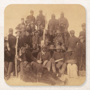 Buffalo-Krieger: Amerikanische Kampferei Rechteckiger Pappuntersetzer