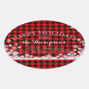 Buffalo Lumberjack Karierter Individuelle Name Adr Ovaler Aufkleber