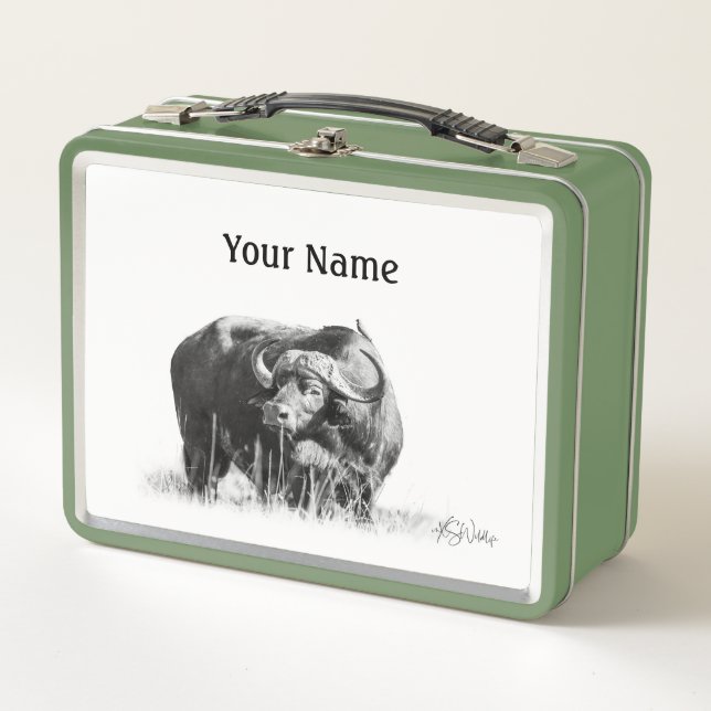 Buffalo Lunch Box - Custom Safari Geschenk (Vorderseite)