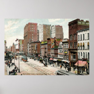 Buffalo, Main St. mit Blick nach Norden, 1907 Poster