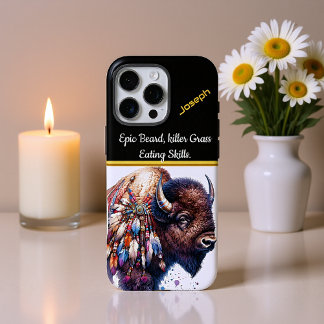 Buffalo mit lebendigen Kunstfedern iPhone 16 Pro Max Hülle