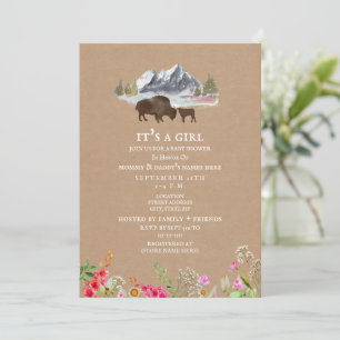 Buffalo Mountain Wildblume Babydusche Cardstock Einladung