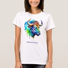 Buffalo Multicolor Paint Tropfen Wasserfarbe T-Shirt