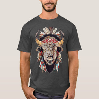 Buffalo Native American Headdress T-Shirt