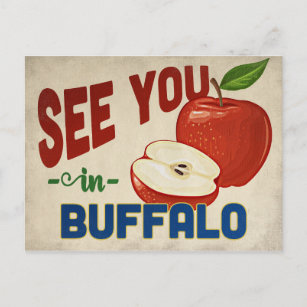 Buffalo New York Apple - Vintage Travel Postkarte