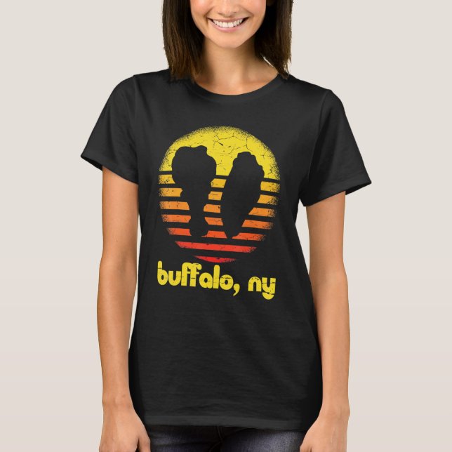 Buffalo New York Chicken Wing Retro Buffalo Ny T-Shirt (Vorderseite)