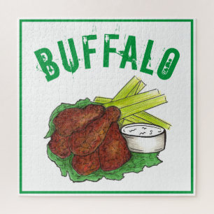 Buffalo New York GRILLEN Chicken Wings Celery Stic Puzzle
