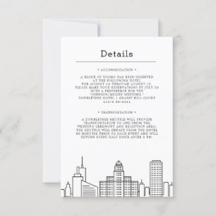 Buffalo, New York Hochzeit Gastdetails Einladung