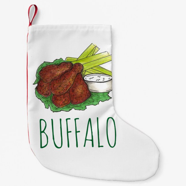 Buffalo New York Hot GRILLEN Chicken Wings Kleiner Weihnachtsstrumpf (Vorderseite)