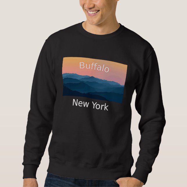 Buffalo New York Mountain sunset hometown Sweatshirt (Vorderseite)