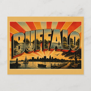 Buffalo New York Niagara Fluss Lake Erie Kunst Postkarte