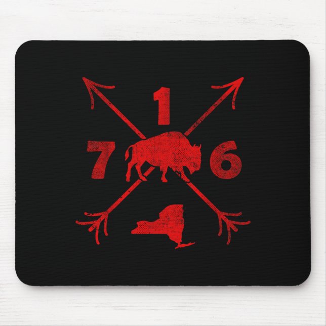 Buffalo New York Ny _ Vorwahl 716  Mousepad (Vorne)