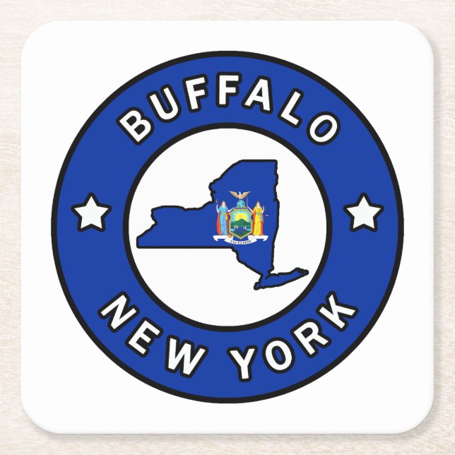 Buffalo New York Rechteckiger Pappuntersetzer (Vorderseite)