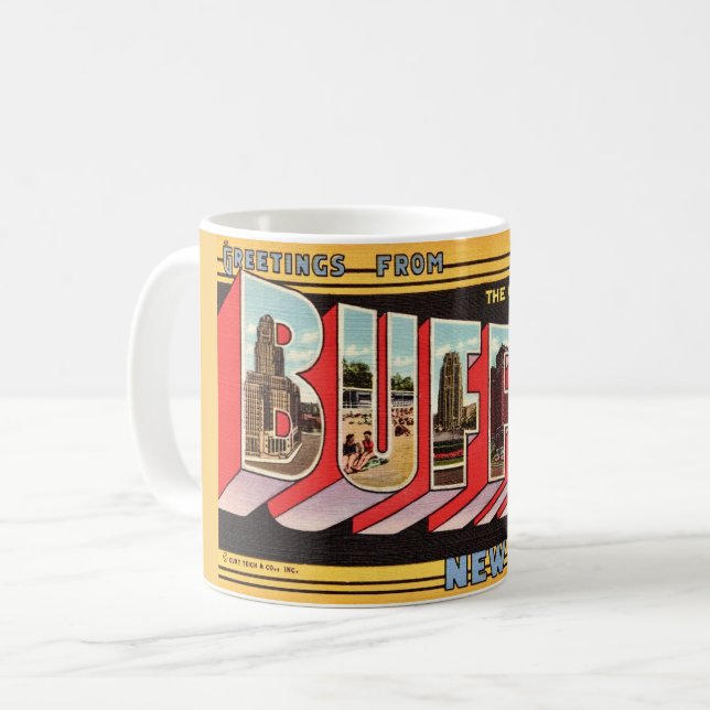 Buffalo New York Retro-Tasse Kaffeetasse (Vorderseite Links)
