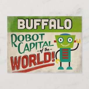 Buffalo New York Robot - Funny Vintag Postkarte