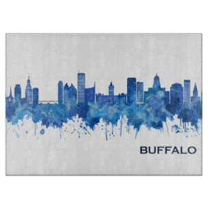 Buffalo New York Skyline Blue Schneidebrett