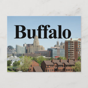 Buffalo New York Skyline mit Buffalo im Himmel Postkarte