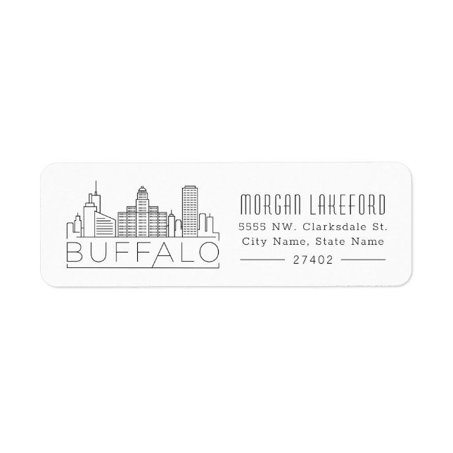 Buffalo, New York Stylized Skyline | (Vorne)