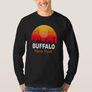 Buffalo New York Vintage Sunset Retro City State U T-Shirt