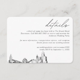 Buffalo New York Wedding Hotel Zimmerblockdetails Begleitkarte