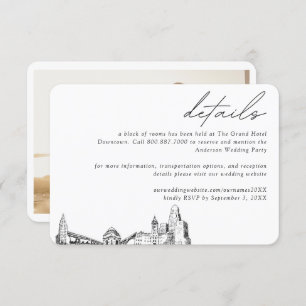 Buffalo New York Wedding Hotel Zimmerblockdetails Begleitkarte