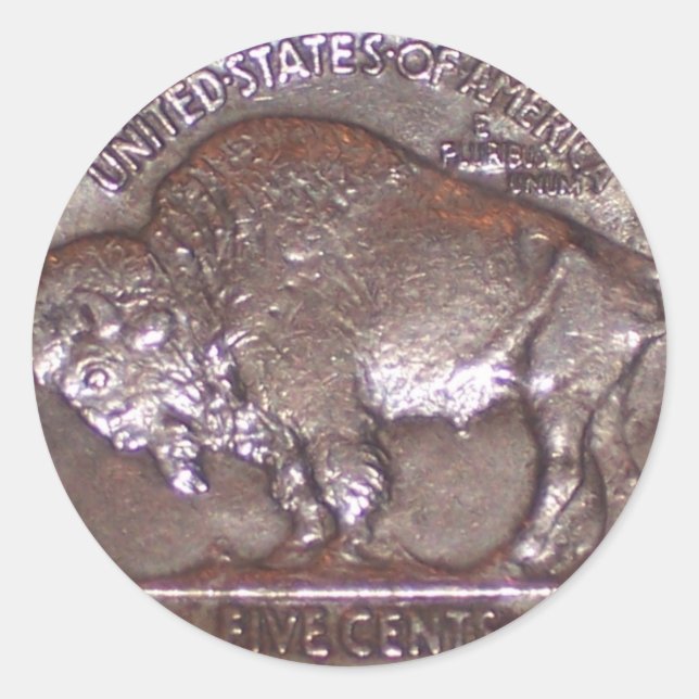 Buffalo Nickel Runder Aufkleber (Vorderseite)