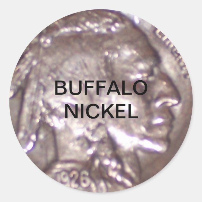 Buffalo Nickel Runder Aufkleber (Vorderseite)