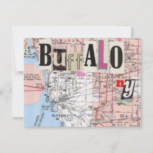 Buffalo NY Maps Collage Postkarte
