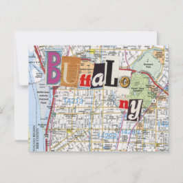 Buffalo NY Maps Collage Postkarte 40
