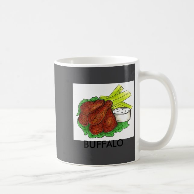 Buffalo Ny New York Hot Bbq Chicken Wings Celery  Kaffeetasse (Rechts)