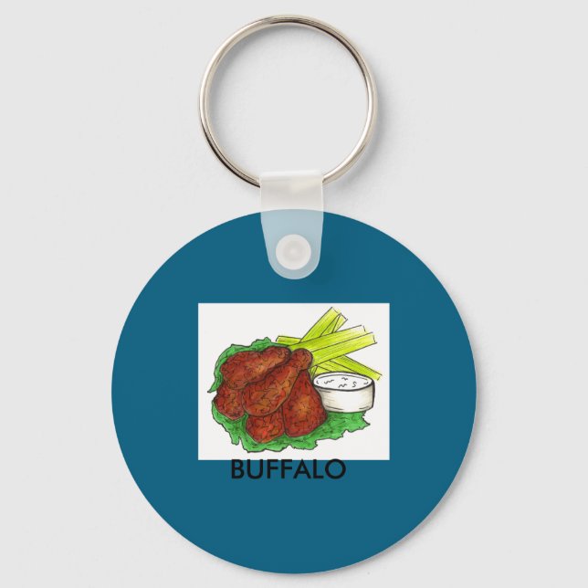 Buffalo Ny New York Hot Bbq Chicken Wings Celery _ Schlüsselanhänger (Vorderseite)