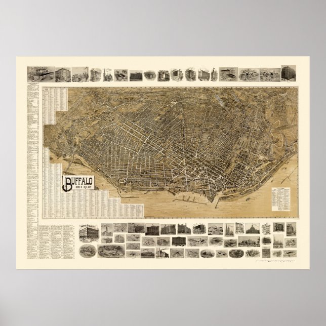 Buffalo, NY Panoramic Map - 1902 Poster (Vorne)